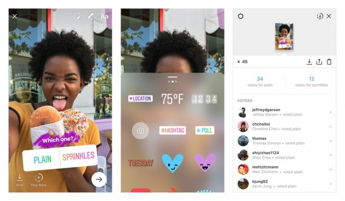 Instagram позволил устраивать опросы внутри Stories