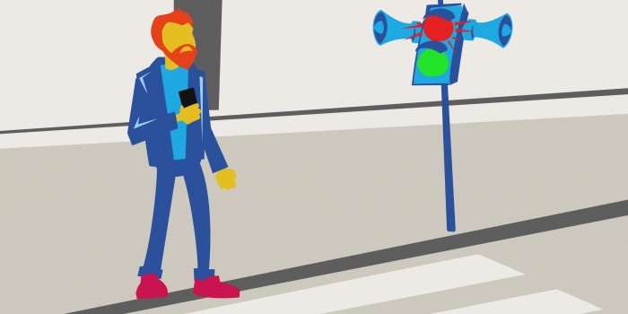 Столичний перехід «спілкувався» з пішоходами про безпеку руху у рамках проекту H-Road