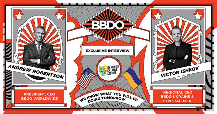 CEO BBDO Ukraine Віктор Ішков візьме ексклюзивне інтерв’ю у Президента BBDO Worldwide Ендрю Робертсона. Його покажуть у прямому ефірі Ukrainian Creative Stories 2020
