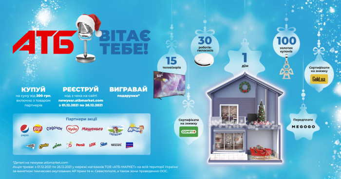Купуй в АТБ та вигравай гроші на дім: новорічне промо від одного з найбільших ритейлерів країни